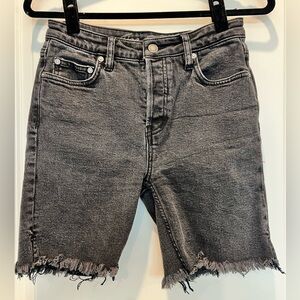 FRAME Le High Rise Black Denim Cutoff Shorts | Raw Hem| 26